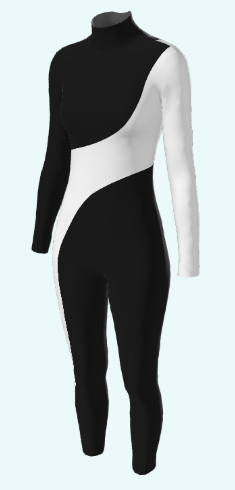 Custom Lycra Yin & Yang LS Zip Back Unitard