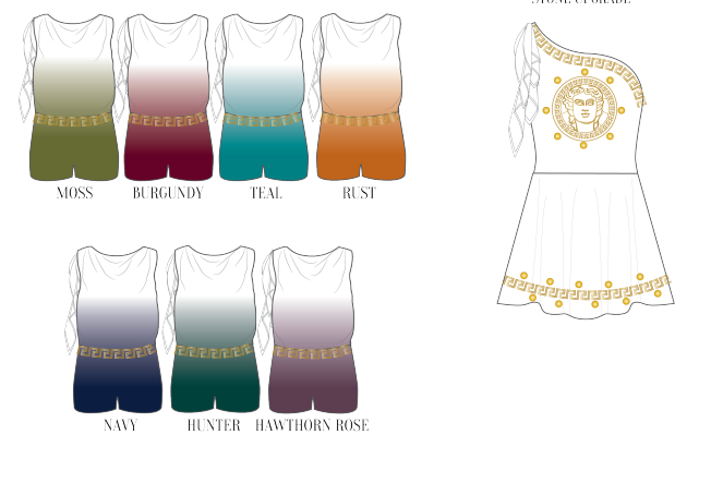 Custom HERCULES Convertible One shoulder Dress