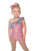 Candy Cane One Shoulder Leotard with Ruffle - Hamilton Theatrical