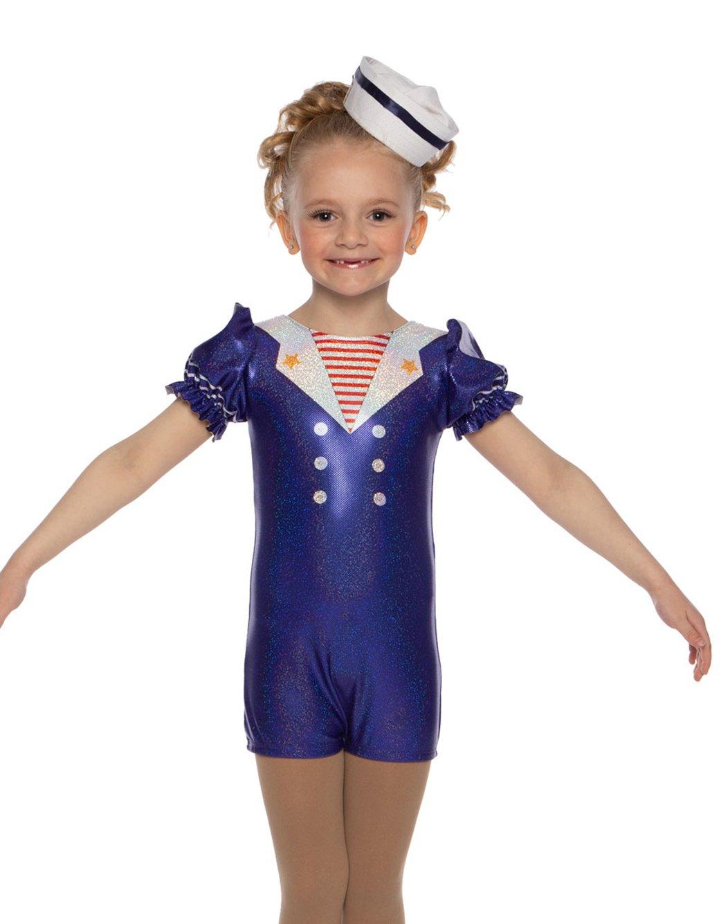 Sailor Puff Sleeve Biketard - Hamilton Theatrical