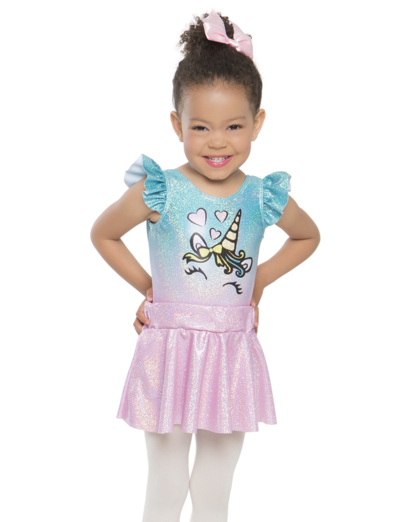 Unicorn Ballet Rainbow Smiling Eyes Top Skirt