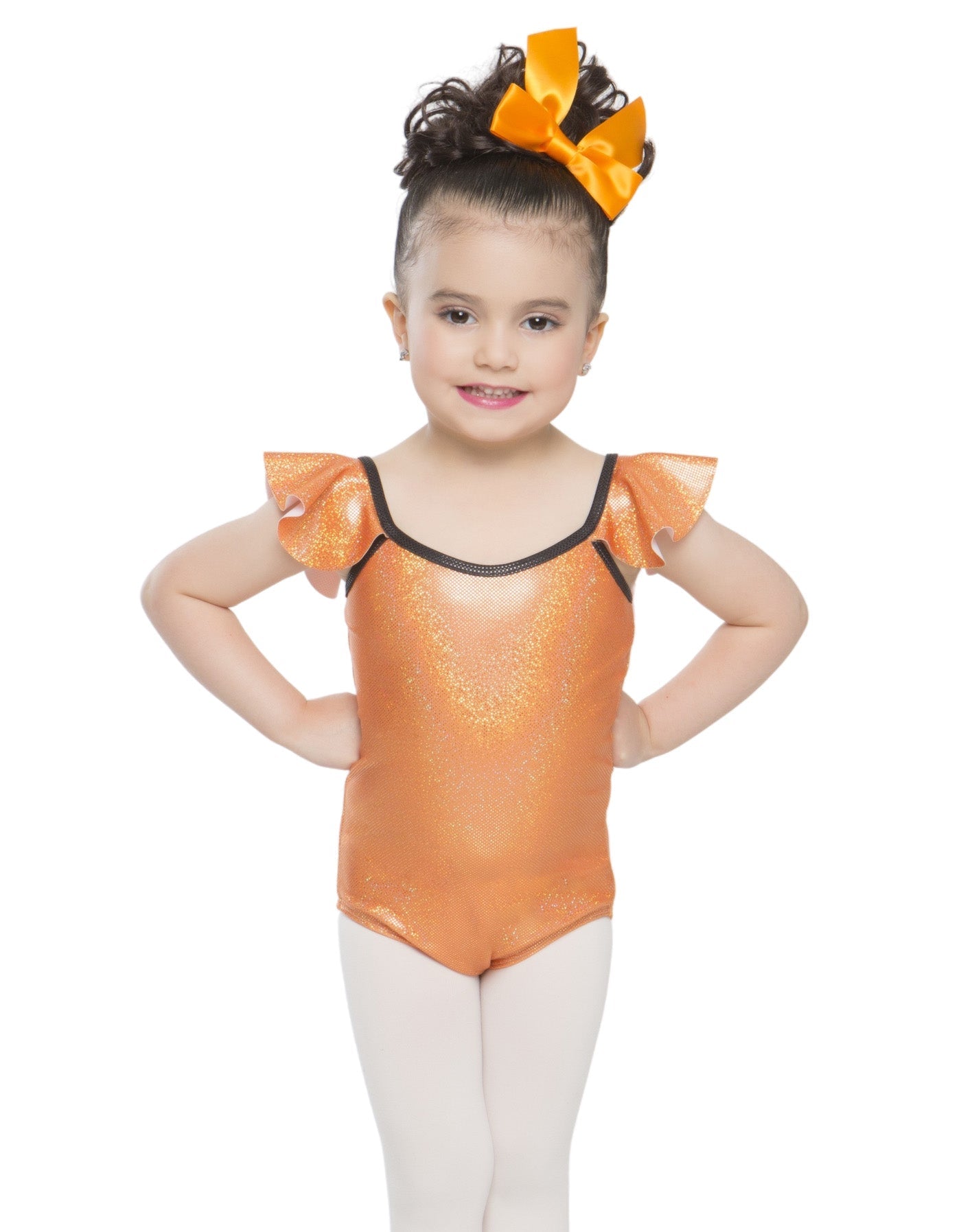 Happy Halloween Solid Camisole Flutter Sleeve Leotard