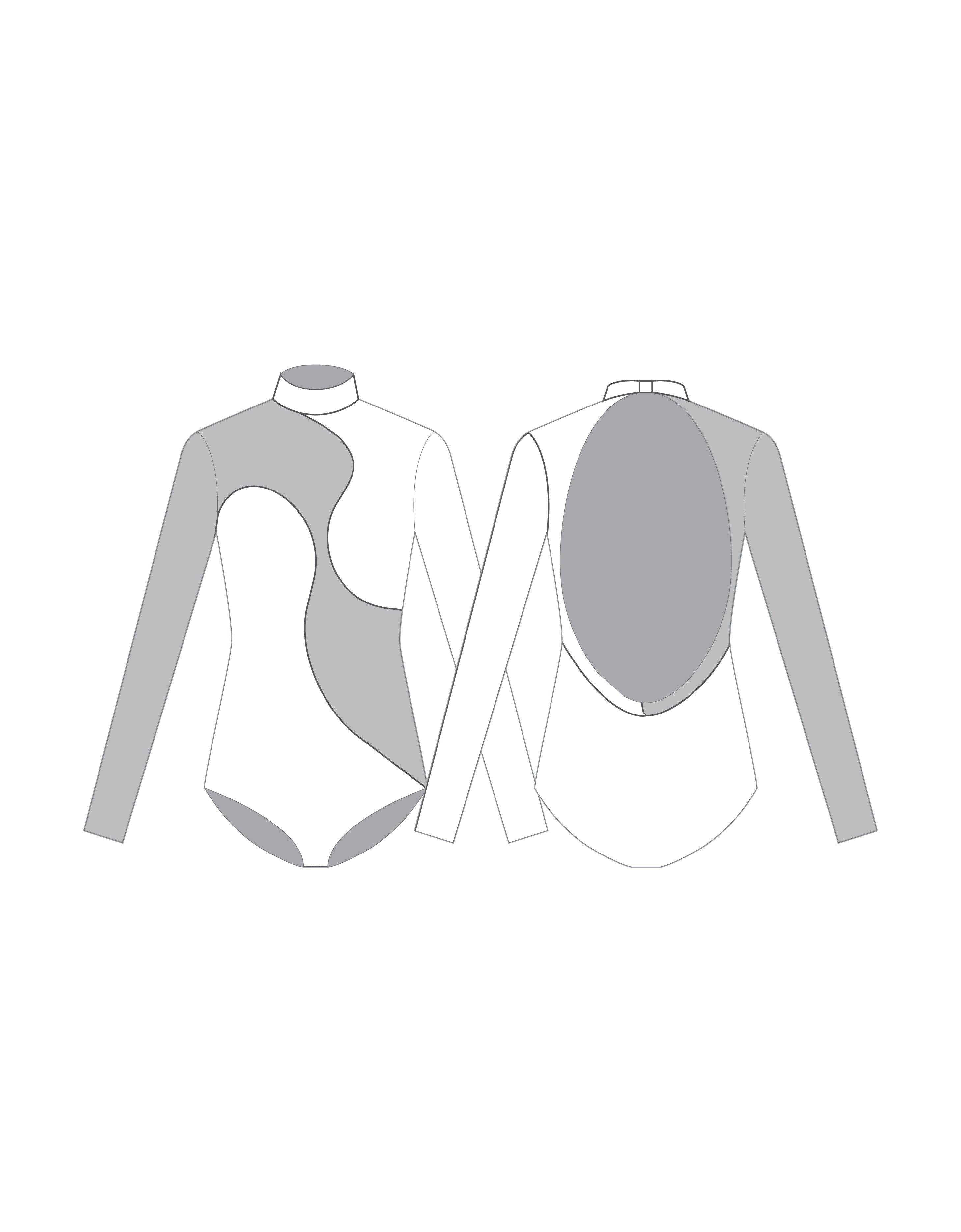 Custom Storm LS Shadow Leotard - Mesh with lining