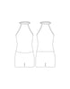 Custom Inked Lycra Halter Covered Back Biketard - Hamilton Theatrical