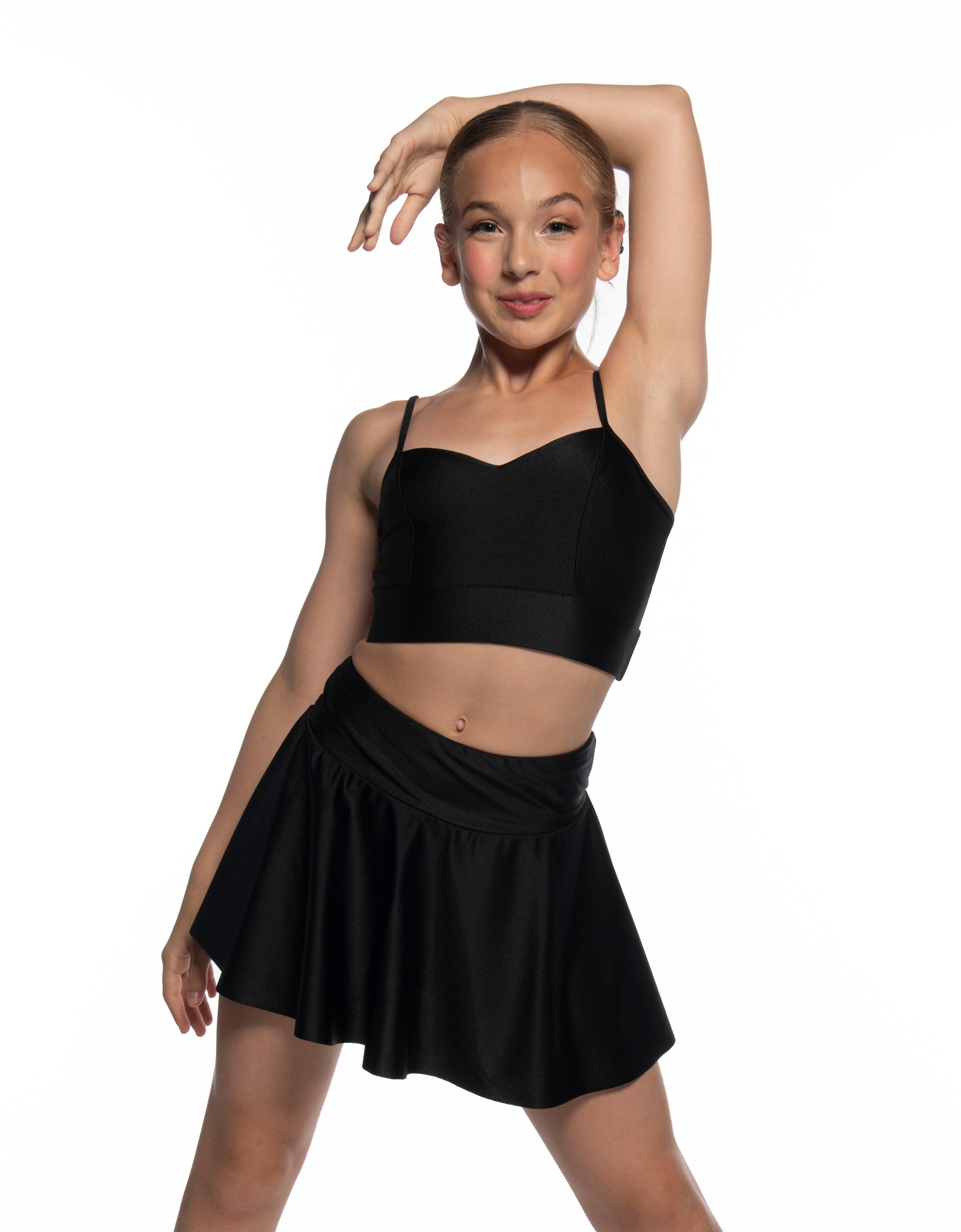 Solid Lycra Basqued Skort - Hamilton Theatrical