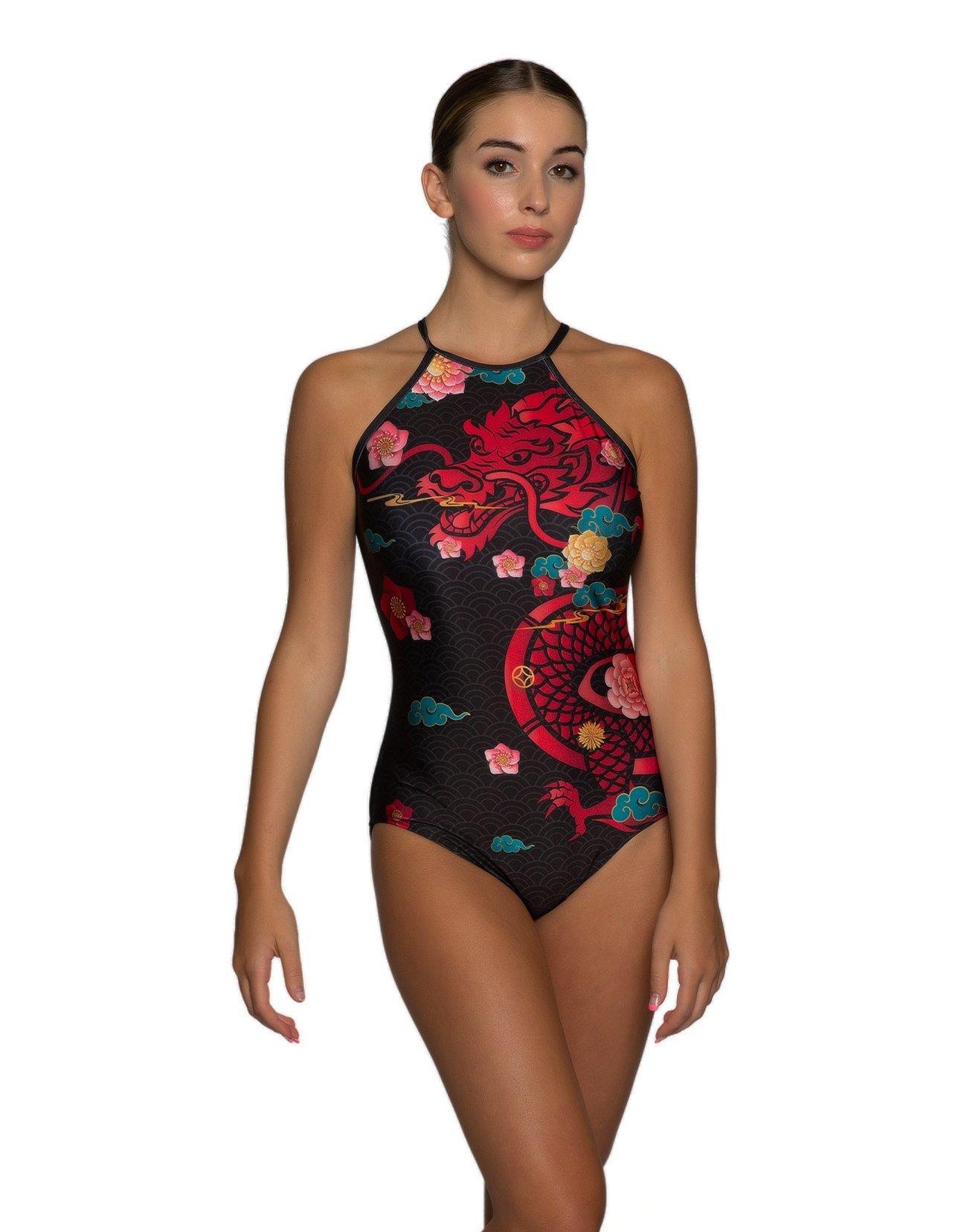 Red Dragon Halter Leotard - Hamilton Theatrical