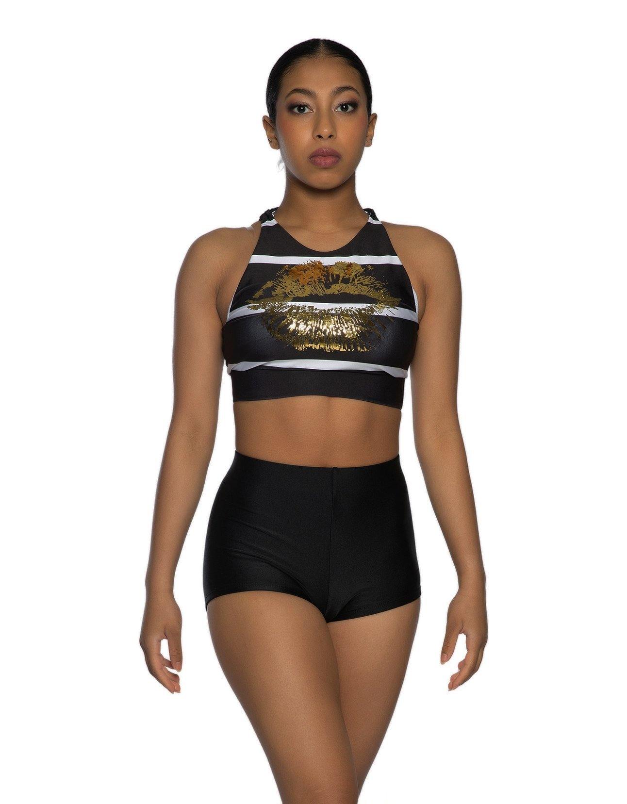 Golden Kiss High Neck Spaghetti Strap Crop - Hamilton Theatrical