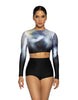 Acrylic LS Triangle Back Crop Top - Hamilton Theatrical